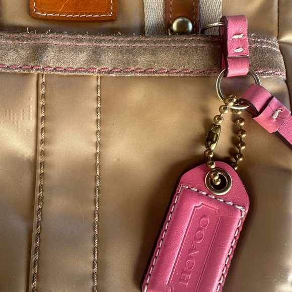 Used COACH LO6M-126 mini tan fabric leather purse handbag - Picture 2 of 7